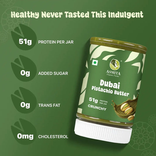 Dubai Pistachio Butter with nutritional information