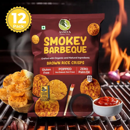 Brown Rice Crisps Smokey Barbeque - 20g (Pack of 12)