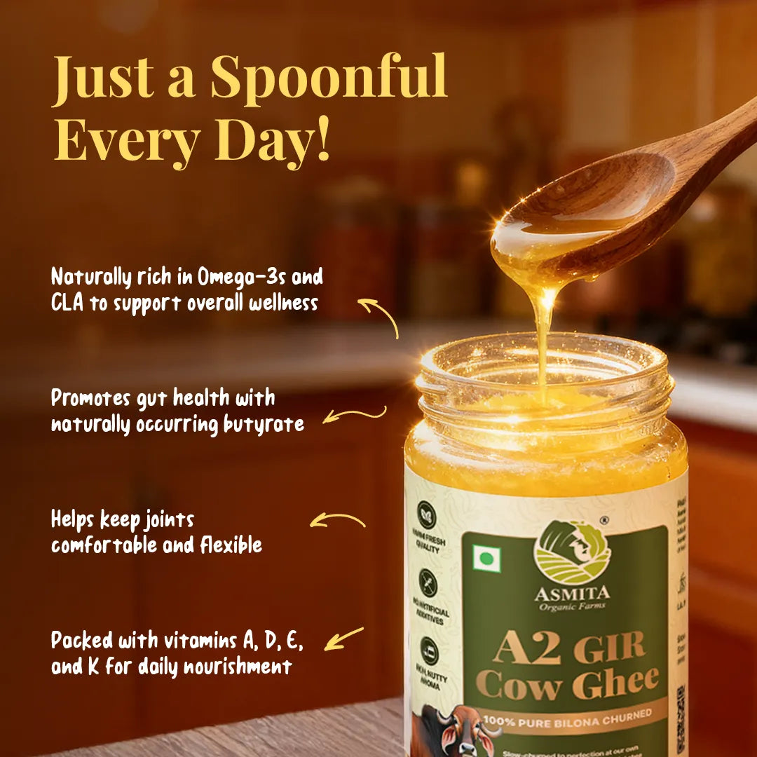 A2 Gir Cow Ghee  packed with Omega 3 and essential vitamins