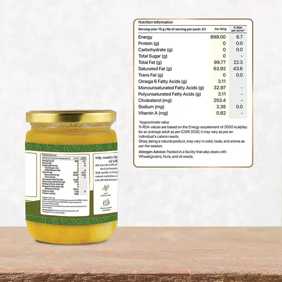 Nutritional Information of A2 Bilona Ghee