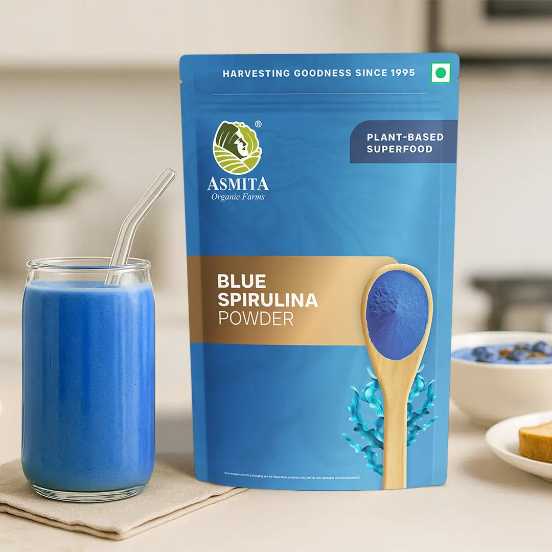 Asmita Organic Farms Blue Spirulina Powder 100g pouch