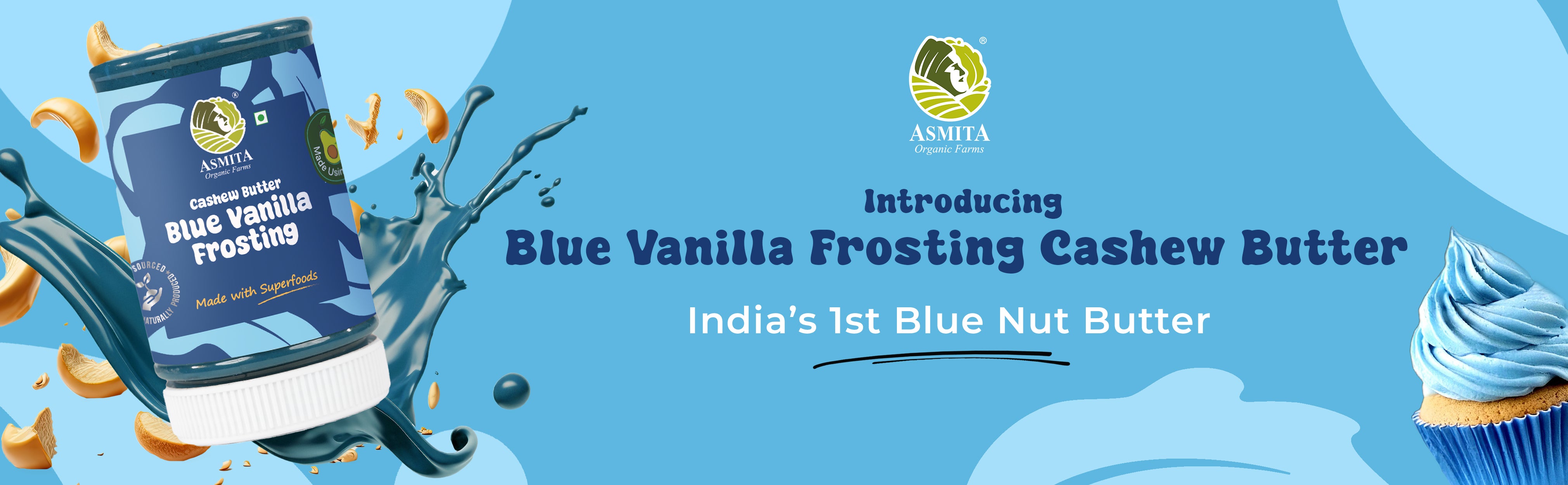 Cashew Butter Blue Vanilla Frosting - 250 gms a plus banner