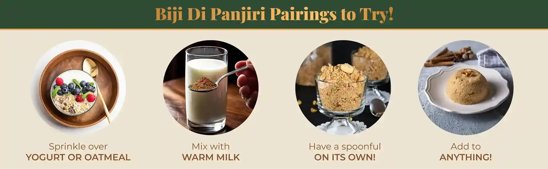 Serving ideas for Biji Di Panjiri: Sprinkle on yogurt, mix with warm milk, enjoy a spoonful, or add to any dish.