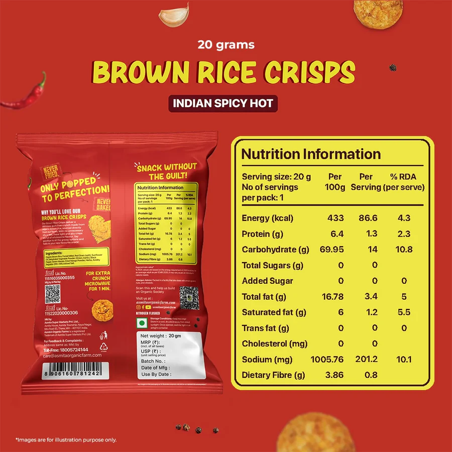 brown rice crisps nutrition