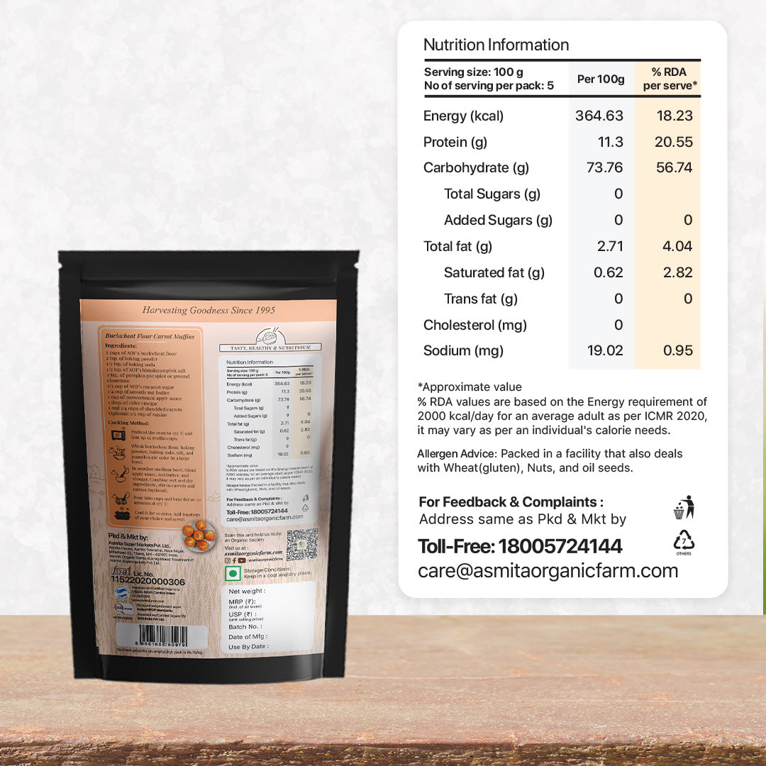 Buckwheat Flour (Glutenfree) Buy Cold pressed Flour in India