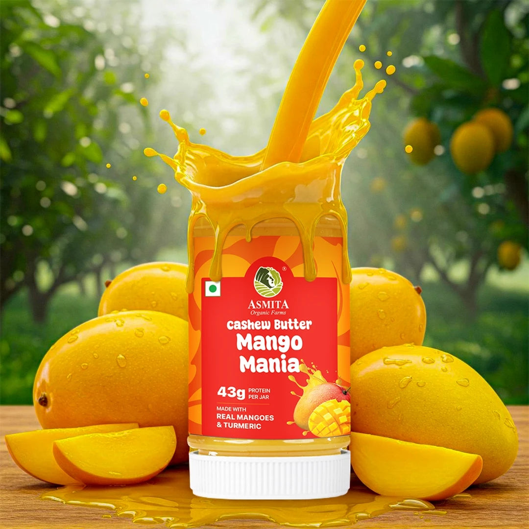 Mango Mania cashew butter splash no palm oil, protein-rich spread for kids