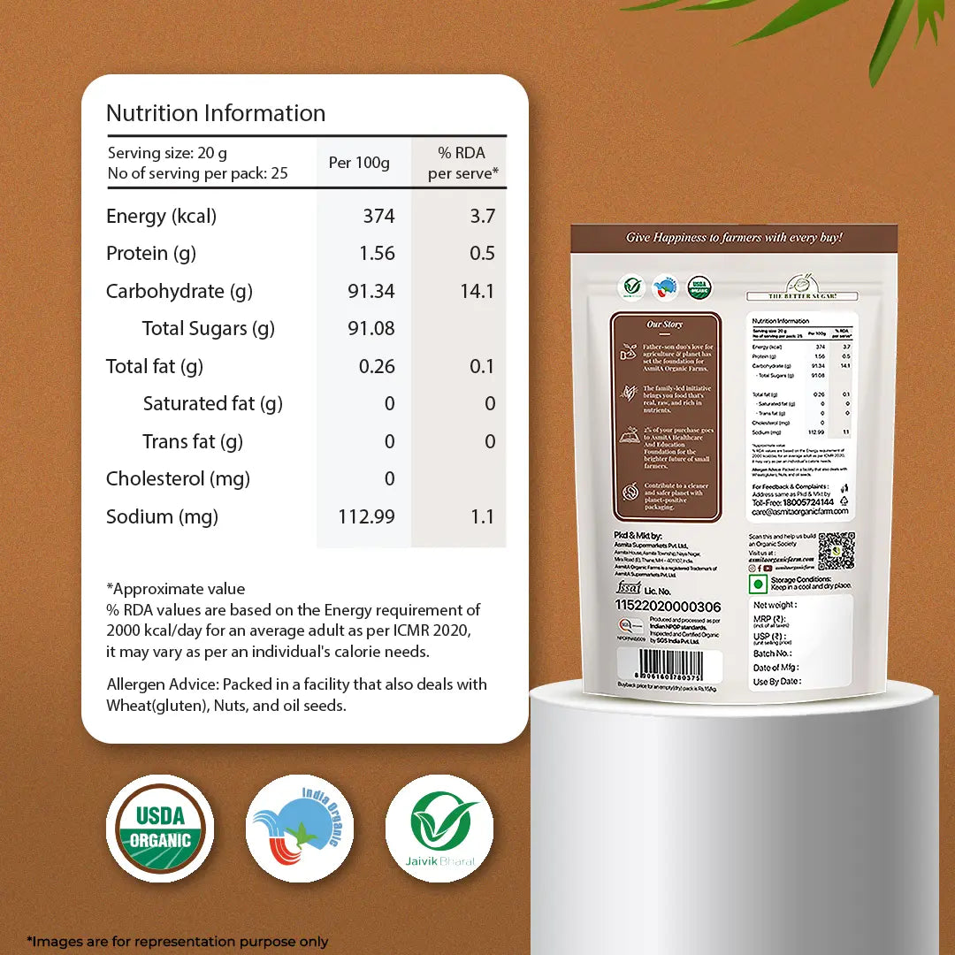 coconut sugar nutrition per 100g