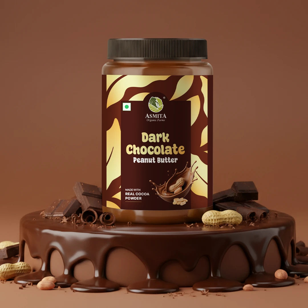 Dark chocolate peanut butter jar with real cocoa powder – high protein chocolate peanut spread for fitness and weight loss