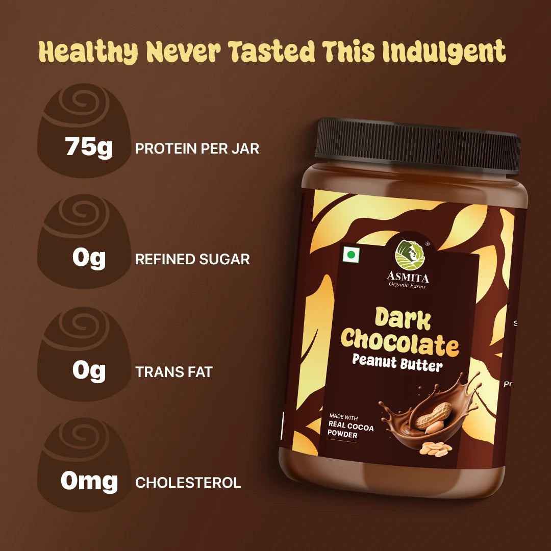 High protein dark chocolate peanut butter with 75g protein, 0g refined sugar and 0g trans fat – healthy peanut butter for weight loss