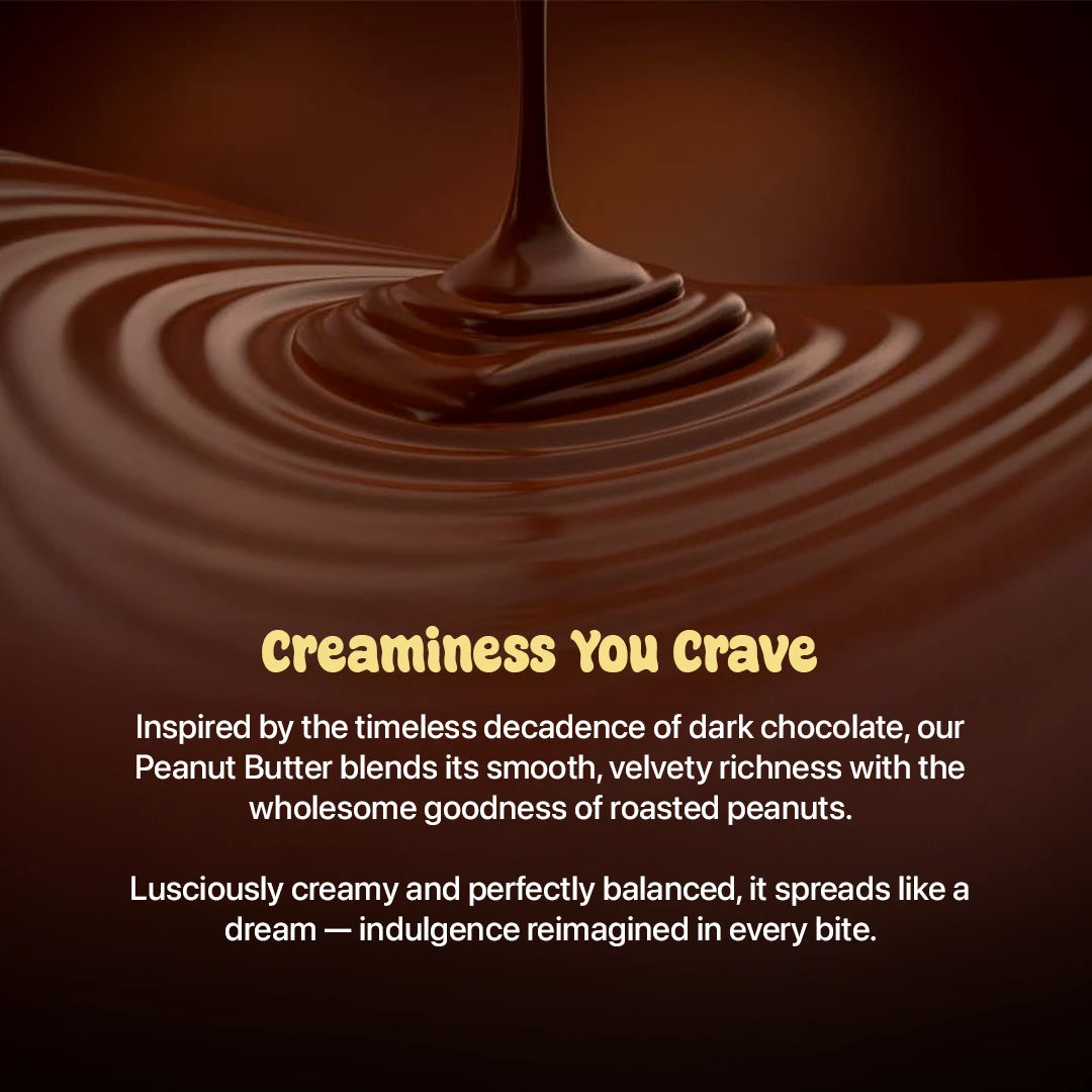 smooth dark chocolate and peanut butter spread rich in protein