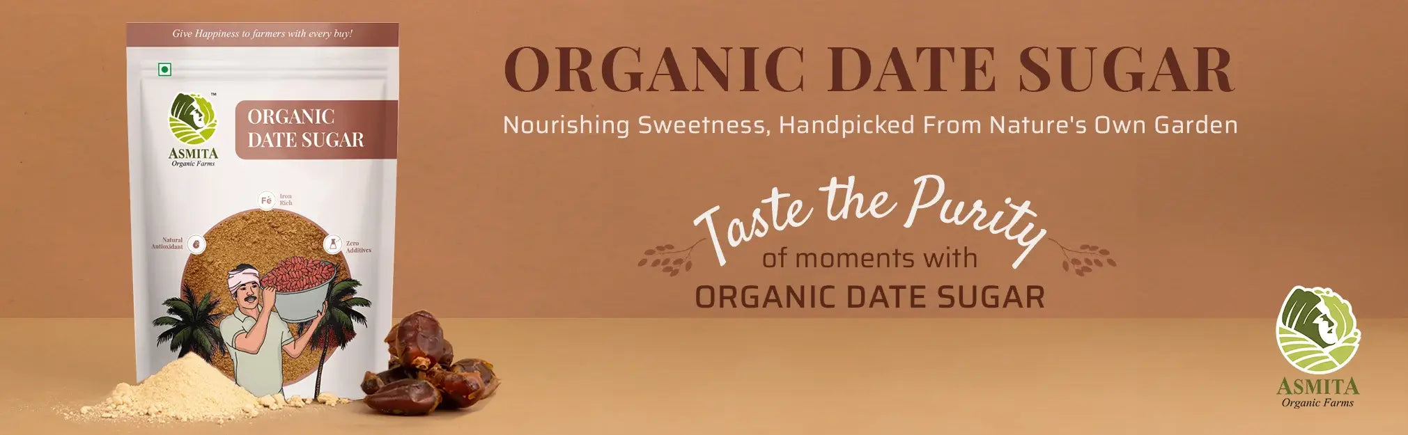 Showcasing the premium packaging and emphasizing its nourishing sweetness and purity, handpicked from nature's garden.