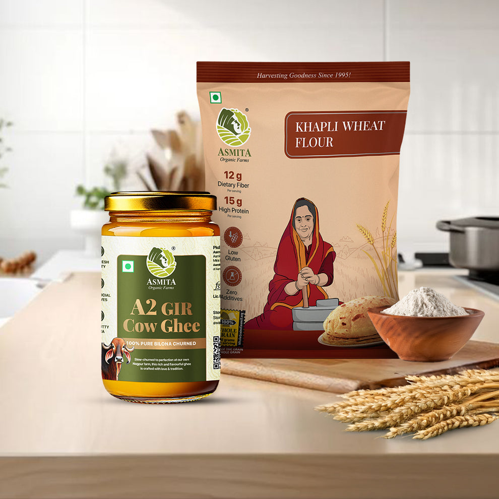 A2 Gir Cow Ghee (1L) & Khapli Wheat (5kg) Combo