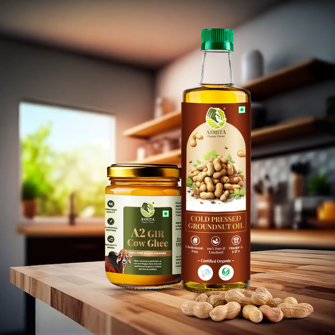 Organic Cold-Pressed Oil & A2 Ghee Combo