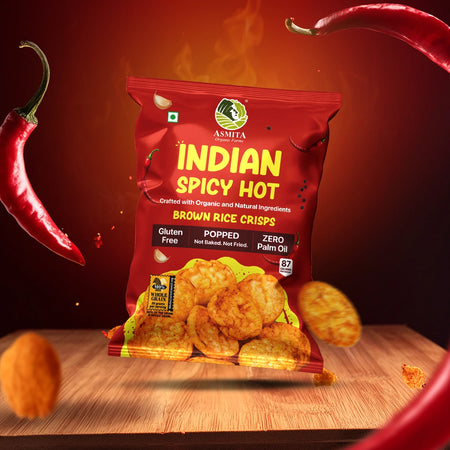 Brown Rice Crisps Indian Spicy Hot - 55g