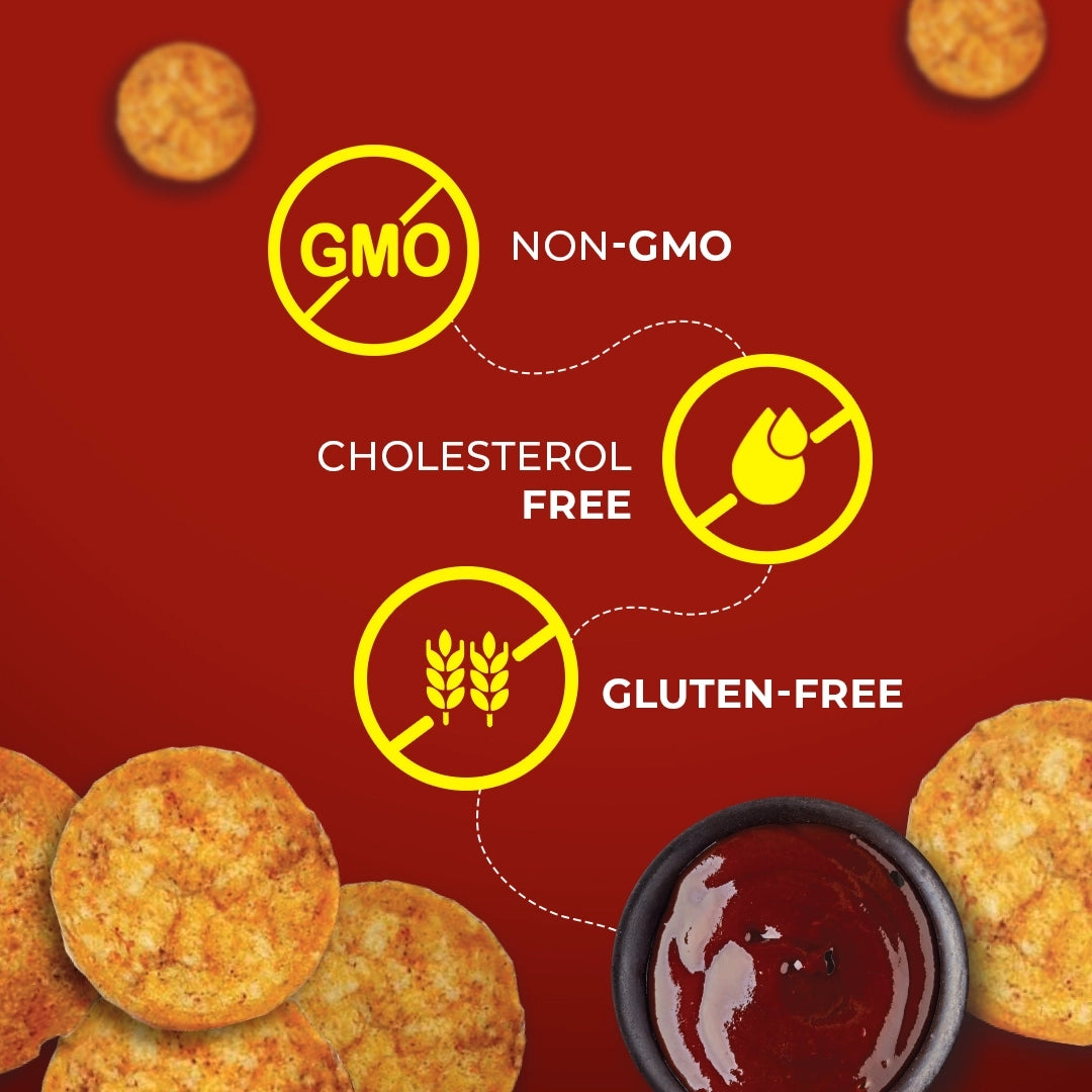 Non-GMO and cholesterol-free brown rice crisp a guilt-free healthy snack for weight loss.