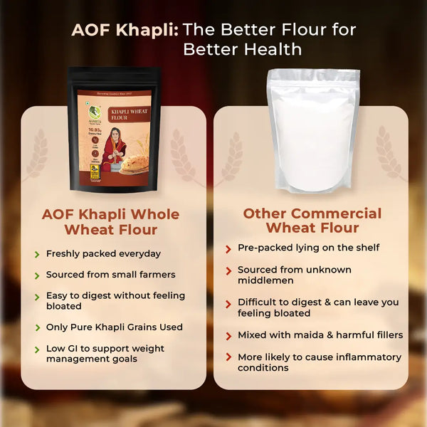 khapli wheat flour vs regular flour