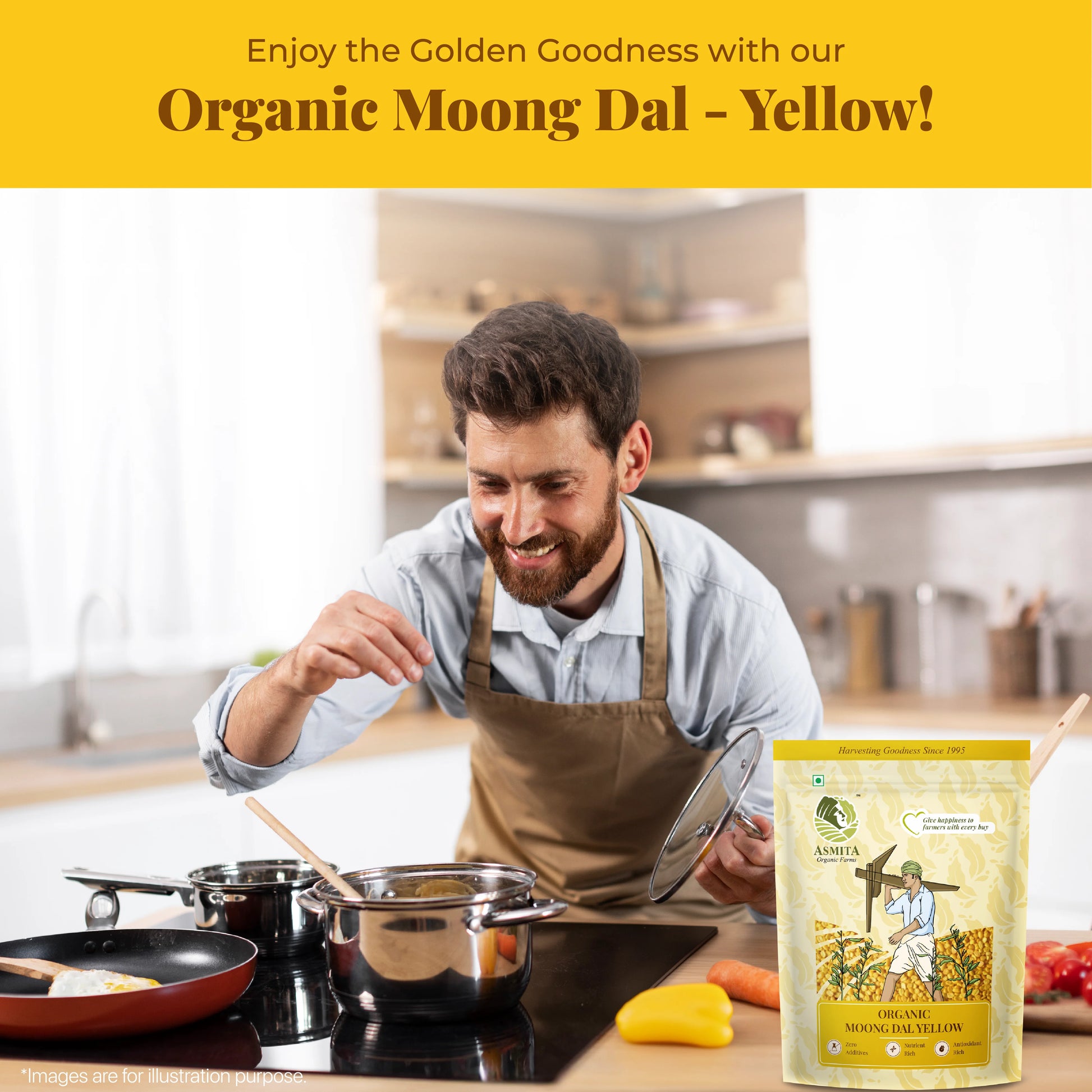 asmita organic farms organic moong dal yellow