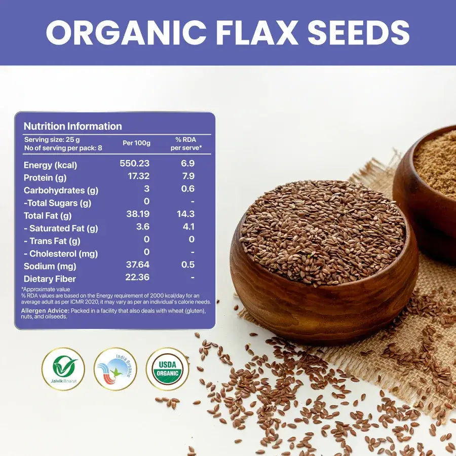 nutrition facts of organic flaxseed