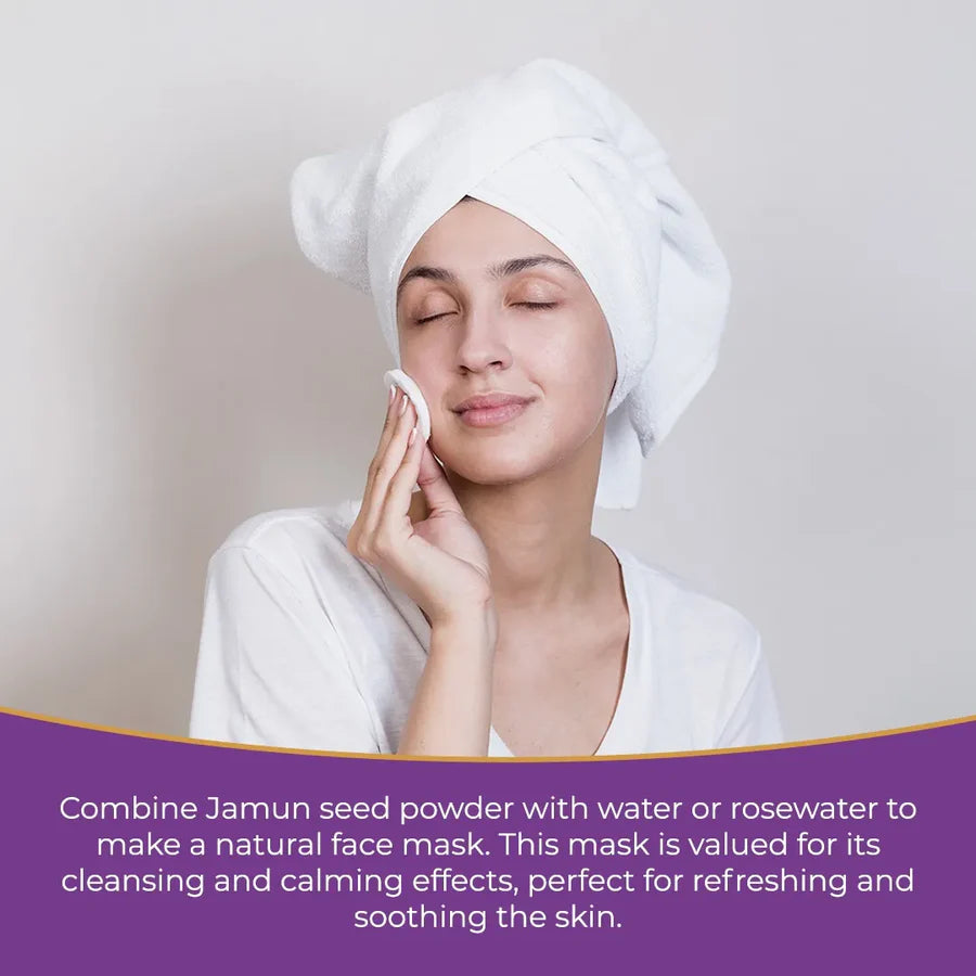 Jamun seed powder with water or rosewater