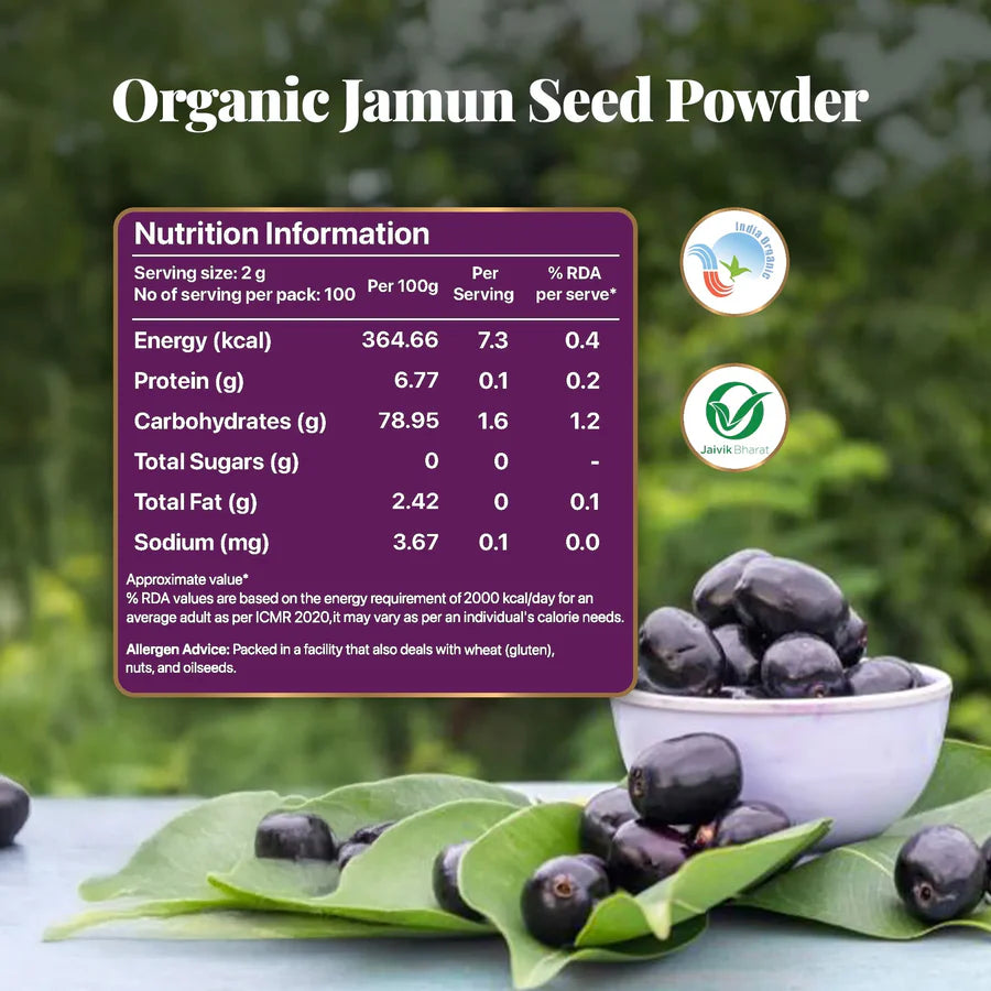 organic Jamun Seed powder Nutrition