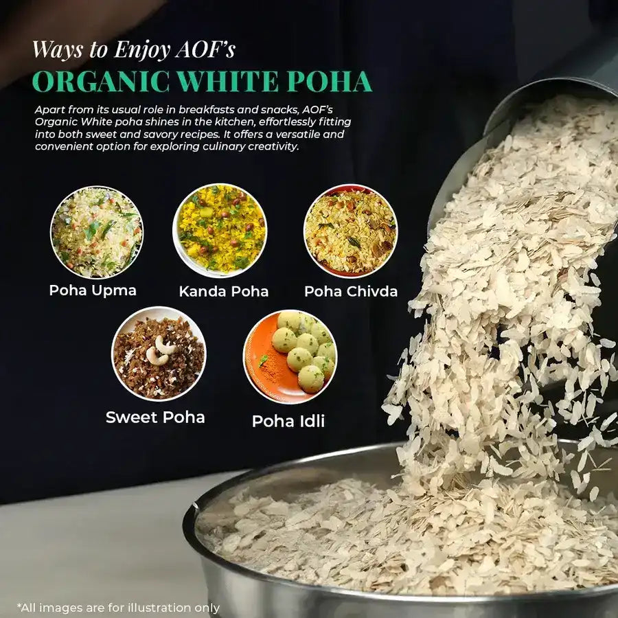 Organic White Poha recipes 