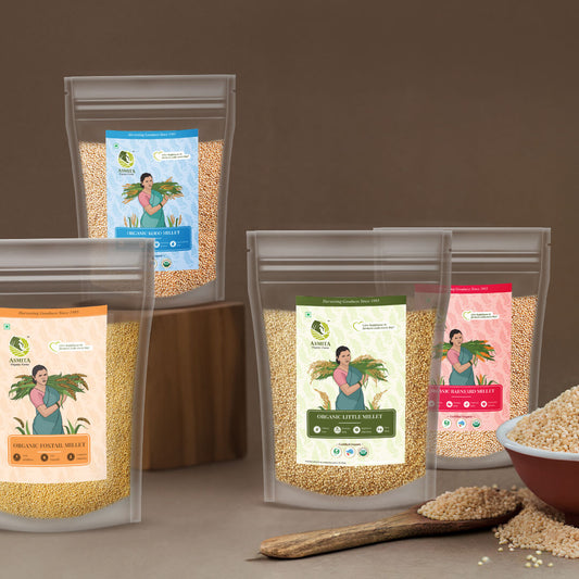 Organic Millets Combo Pack Of 4 | Siridhanya (500gm Each)