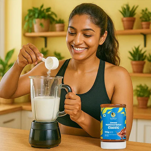 almond multi seed butter to a blender 