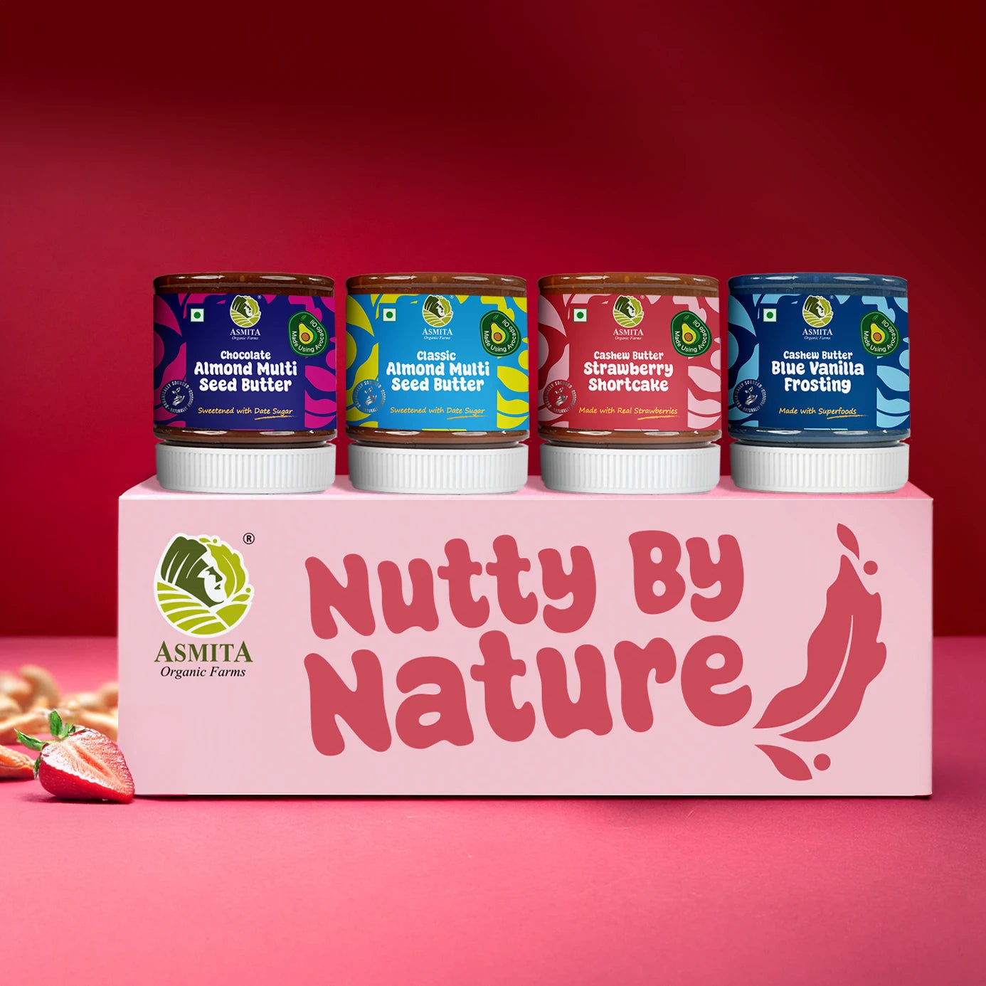 Four tins of Nutty By Nature seed butter