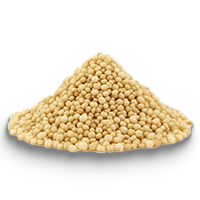 Pile of yellow mustard seeds on a white background