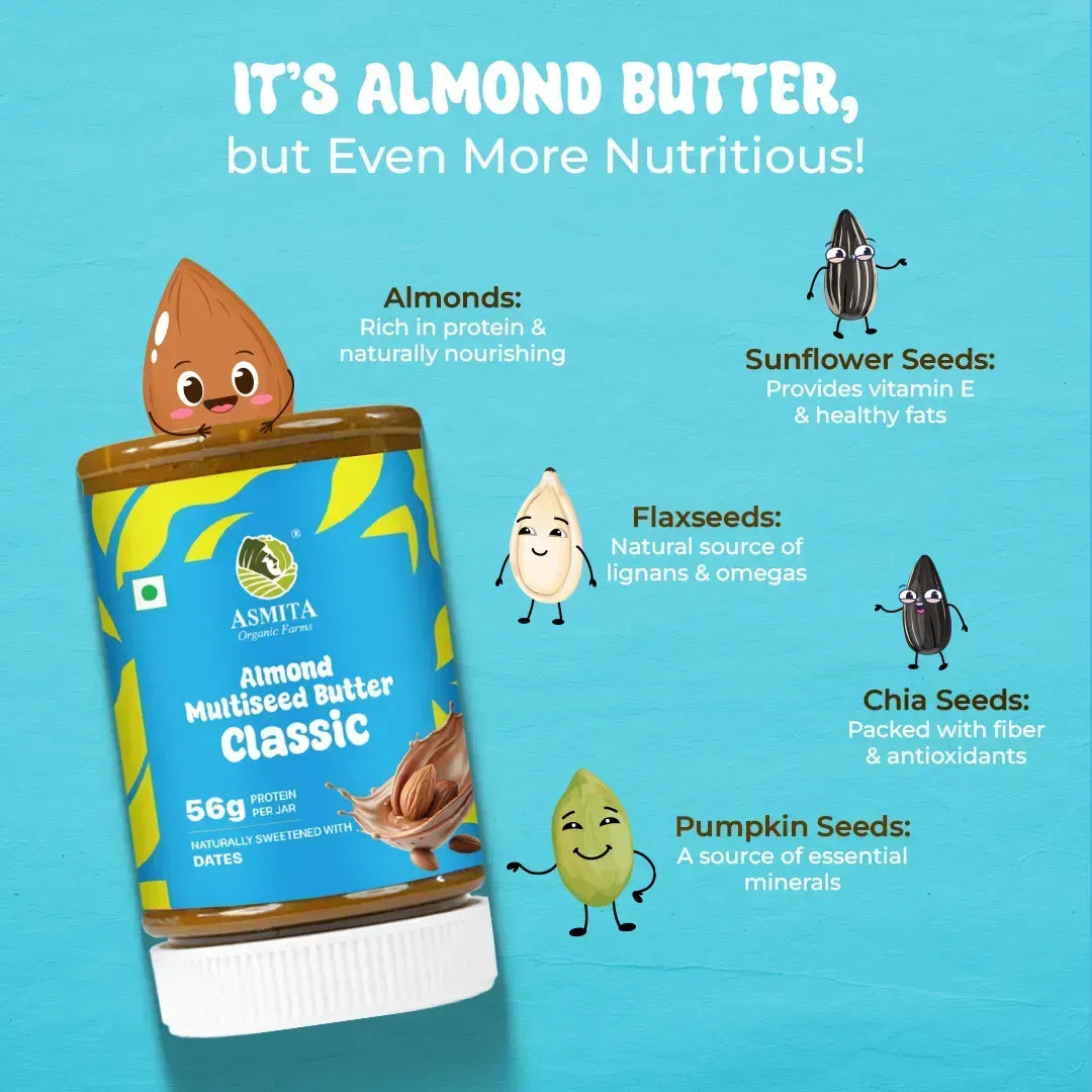 Healthy Nut butter with chia and flax, pumpkin seed almond butter benefits