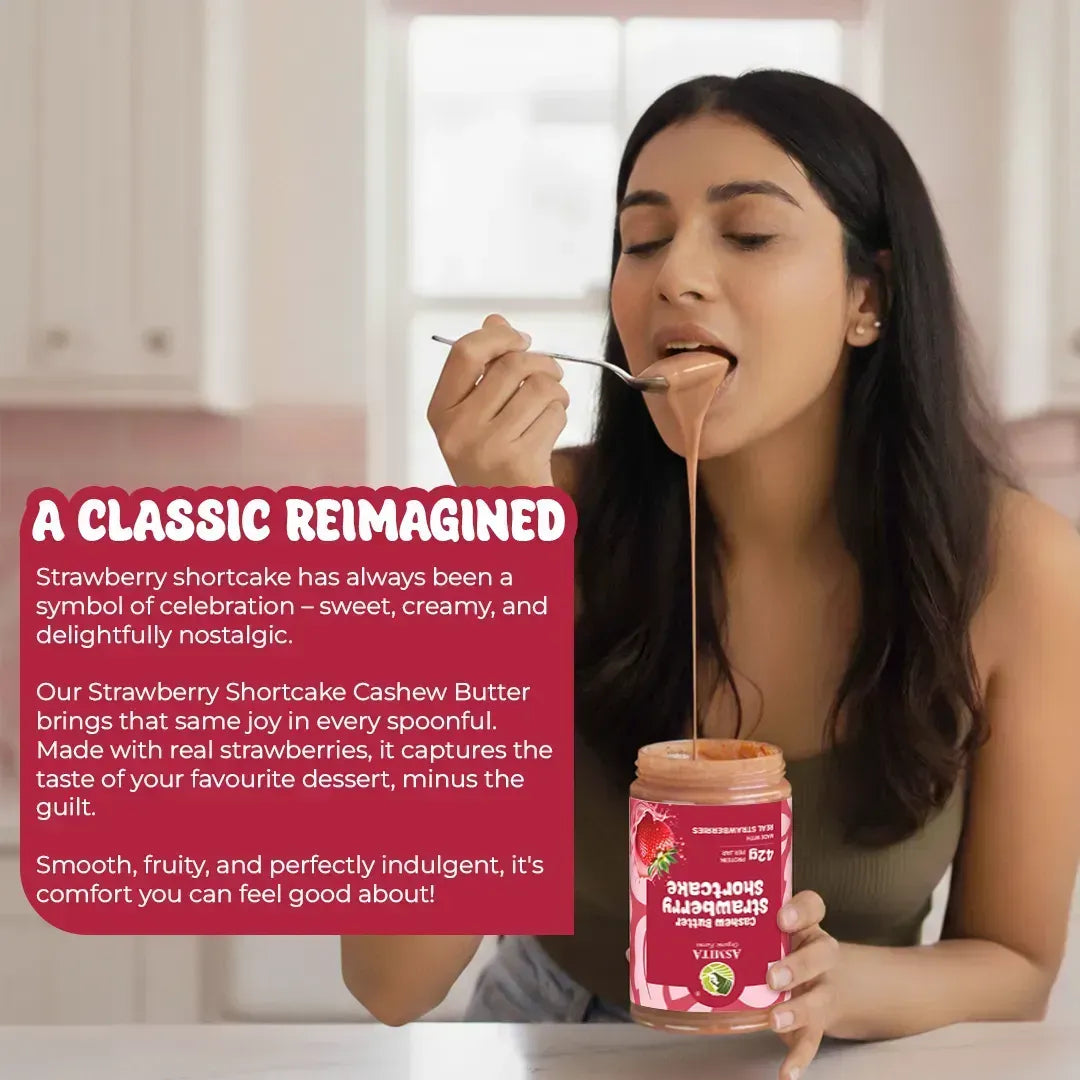 keto-friendly strawberry cashew butter as a high-protein healthy snack