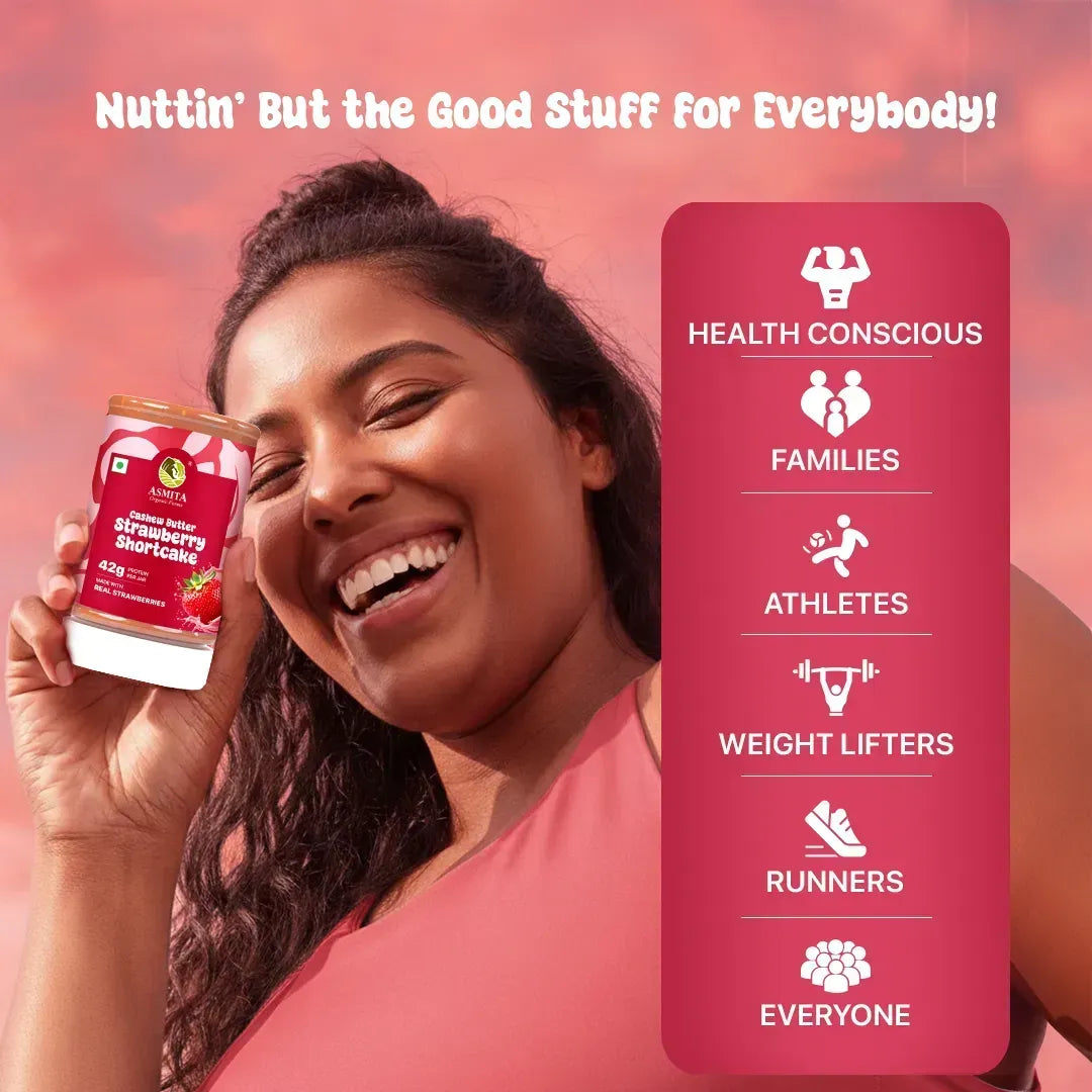 keto-friendly strawberry cashew butter as a high-protein healthy snack
