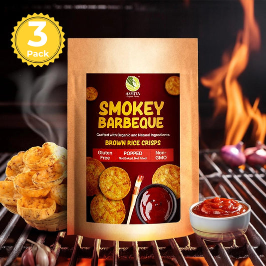 Brown Rice Crisps Smokey Barbeque - Pack of 3