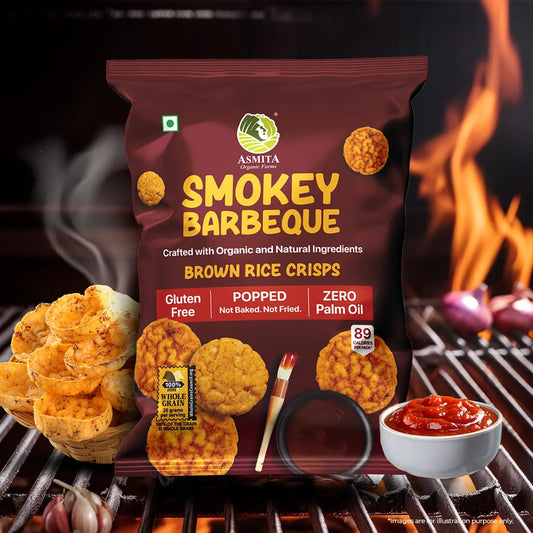 Brown Rice Crisps Smokey Barbeque - 20gm (Pack of 12)