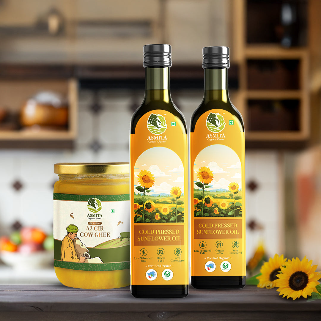 Cow Ghee & Sunflower Oil - 500 ml (Pack of 2)