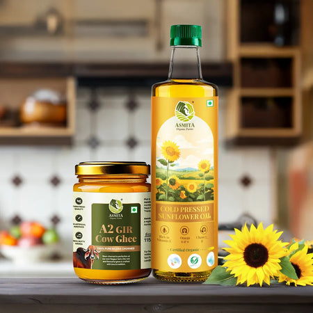Cow Ghee 500 ml & Sunflower Oil - 1 Ltr