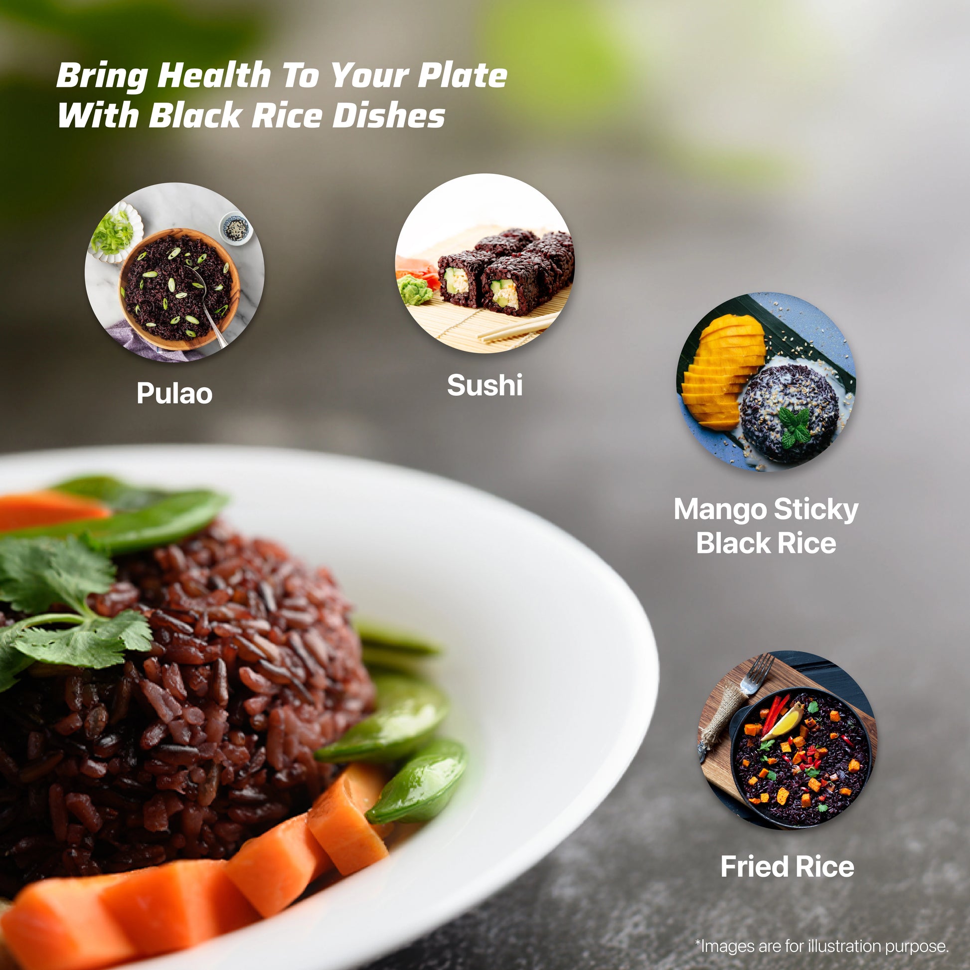 Healthy Black rice dishes