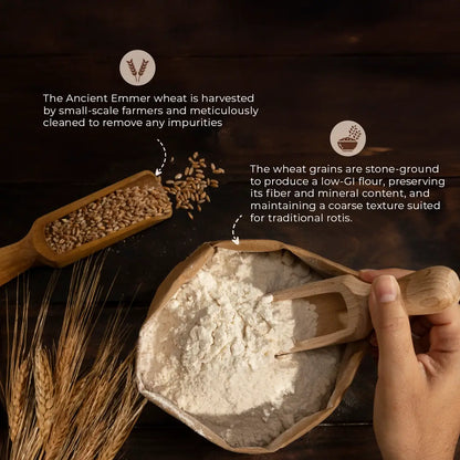 Buy Khapli atta online made from stone-ground ancient emmer wheat grains