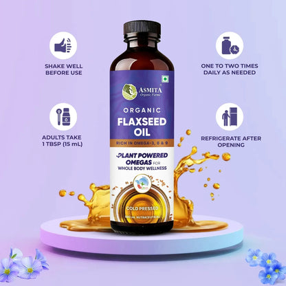 Organic Cold Pressed Flaxseed Oil - 500 ml