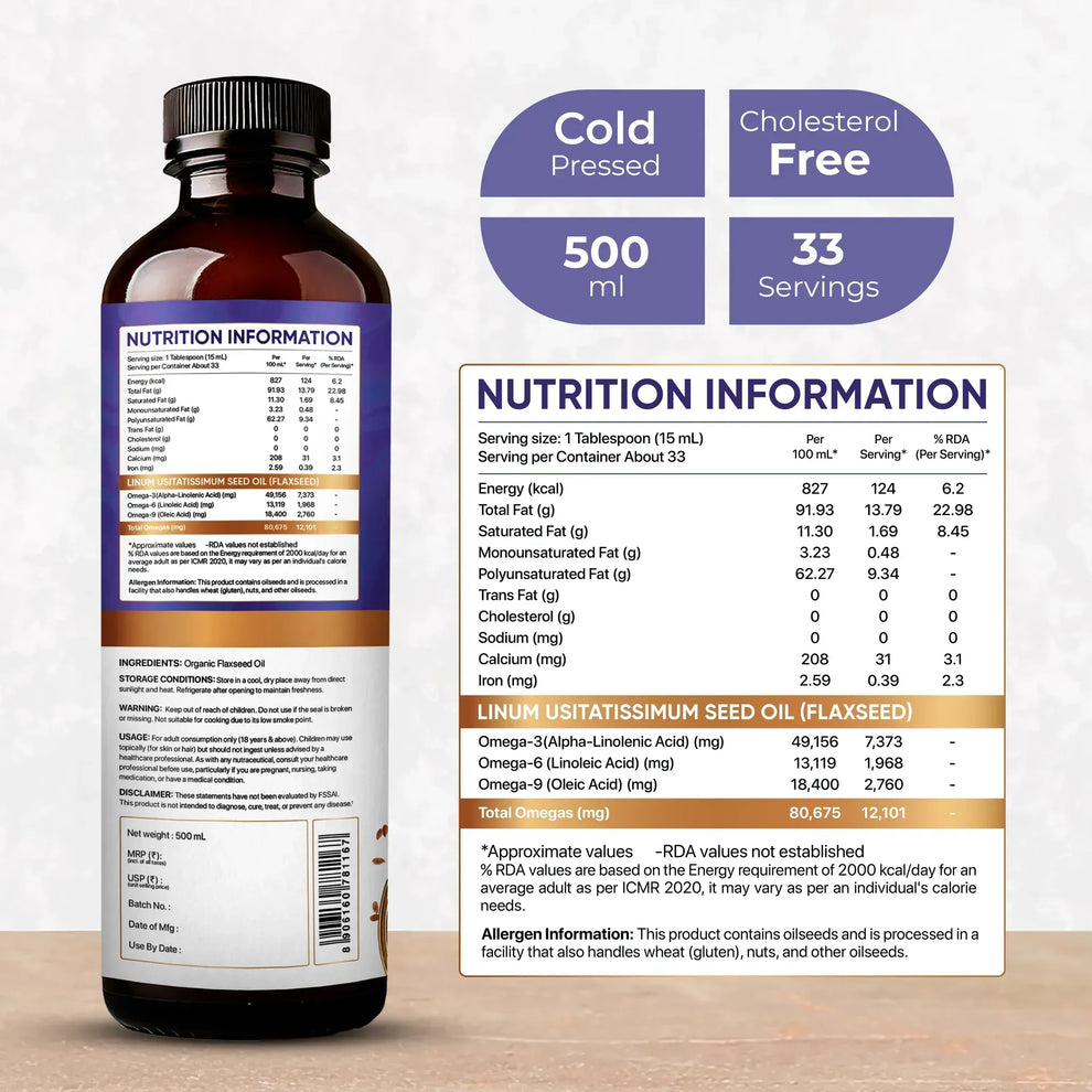 nutrition info of flaxseed oil