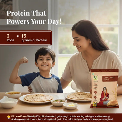 Protein in Khapli atta supporting daily strength and balanced nutrition
