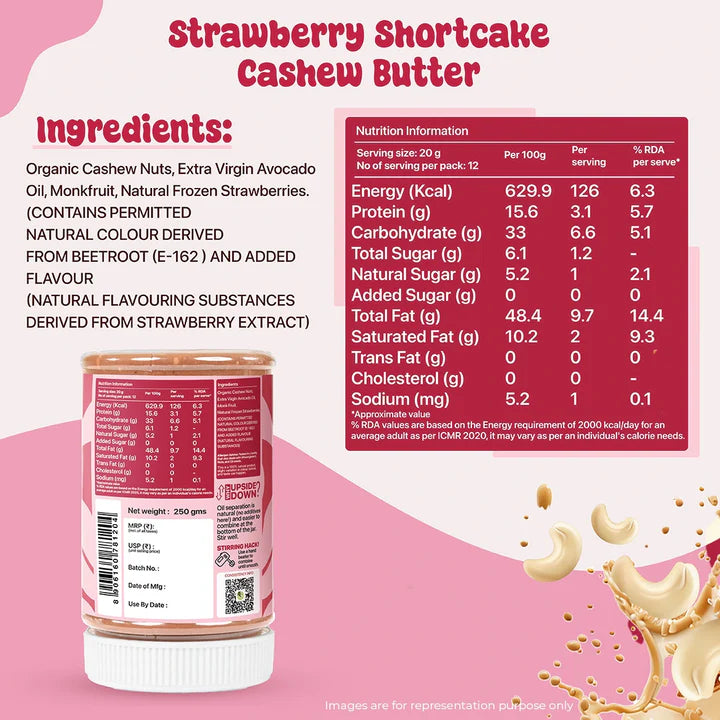 Cashew Butter Strawberry Shortcake - 250 gms